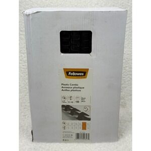 Fellowes 5/8" Black Plastic Comb Binding Elements 100 Pack CRC 52324